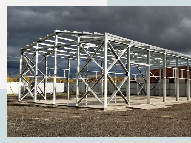 Двускатные ангары в Ханты-Мансийск от 613 руб. за квадрат