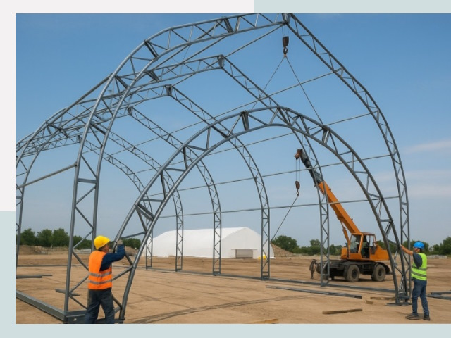 Монтаж ангаров в Ханты-Мансийске от 613 руб. - Надежно и быстро